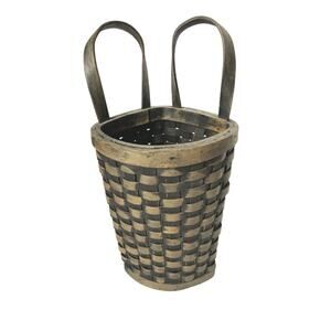Corner Wall Basket Weaved Brown 11" H x 5.5" W x 5" Deep